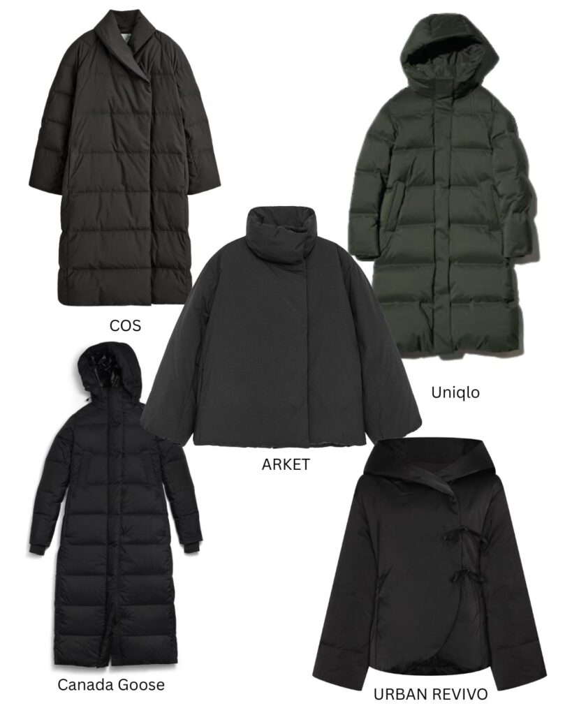 variety of stylish winter coats